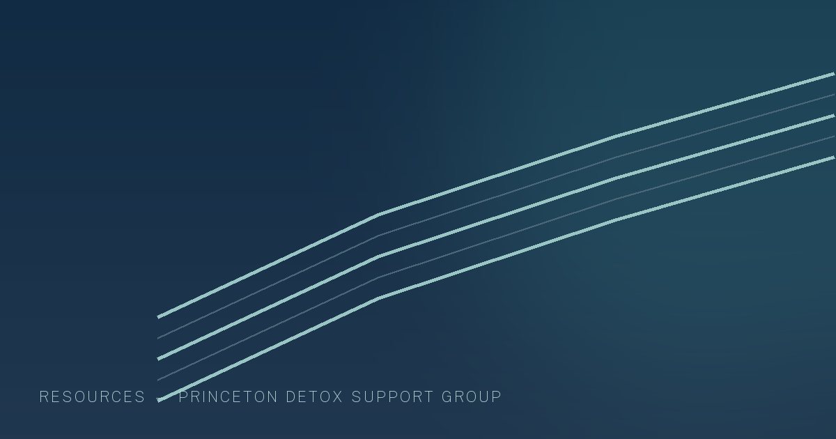 Illustration in the site's navy and teal palette showing a quiet pathway curving toward open light, marking this guide to what Medical Detox Involves.